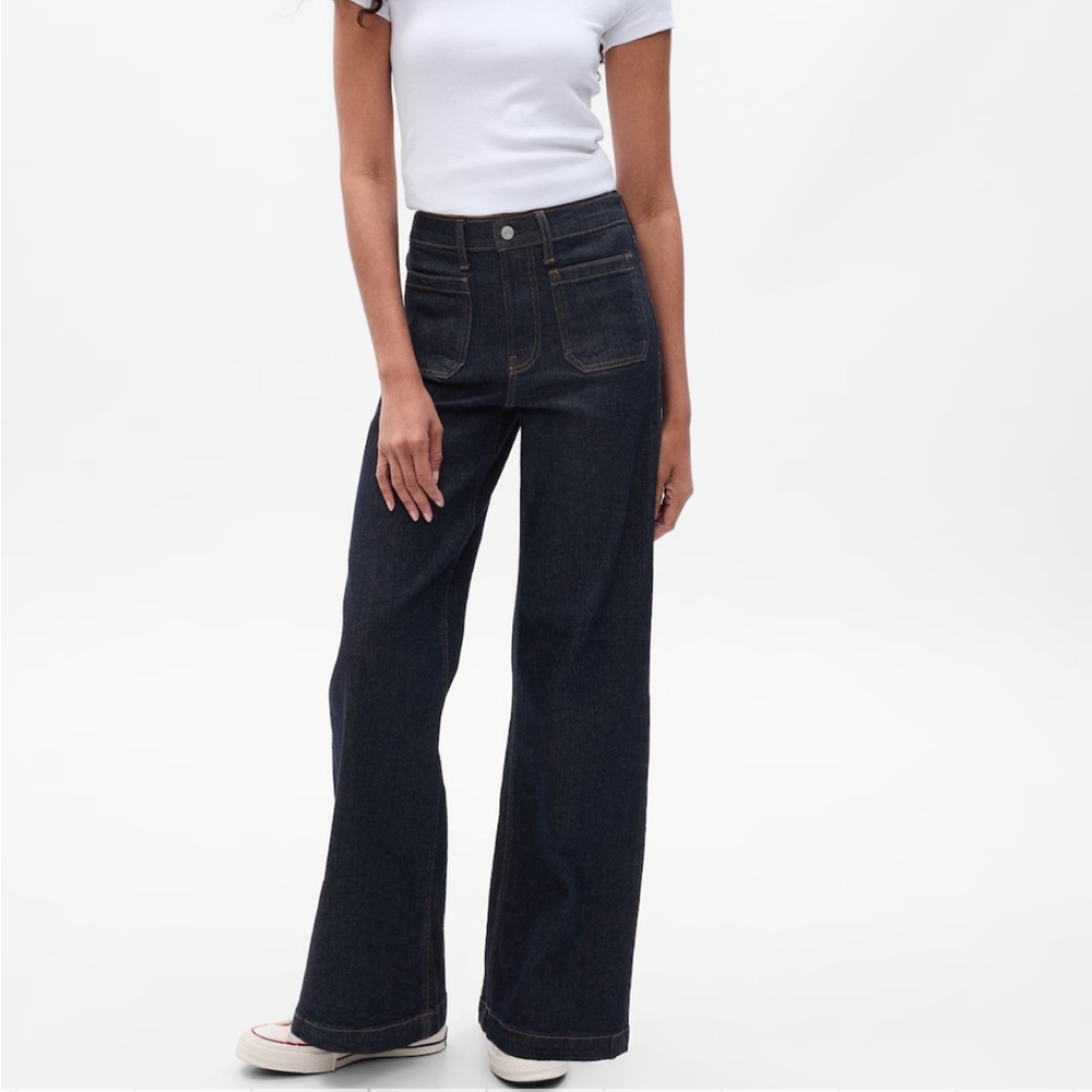 Gap high rise wide leg denim